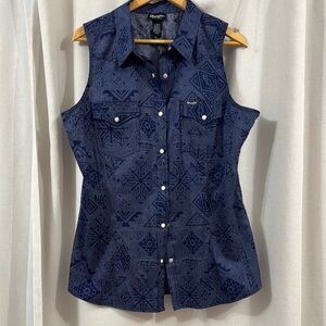 Wrangler Women's Sleeveless Navy Top